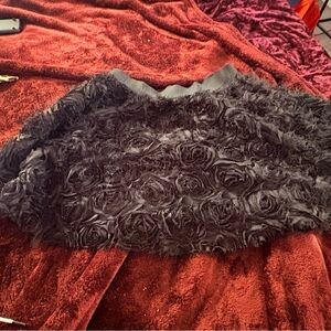 Free people Black Textured Floral Skirt